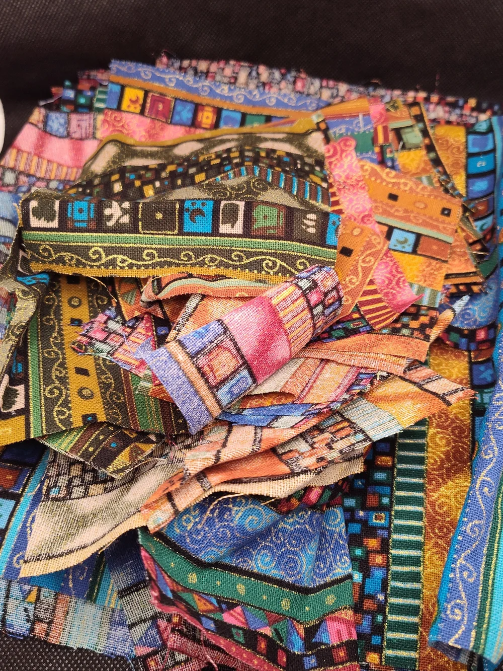 Discarded Fabric Quarters And PRECUT Squares And Scraps